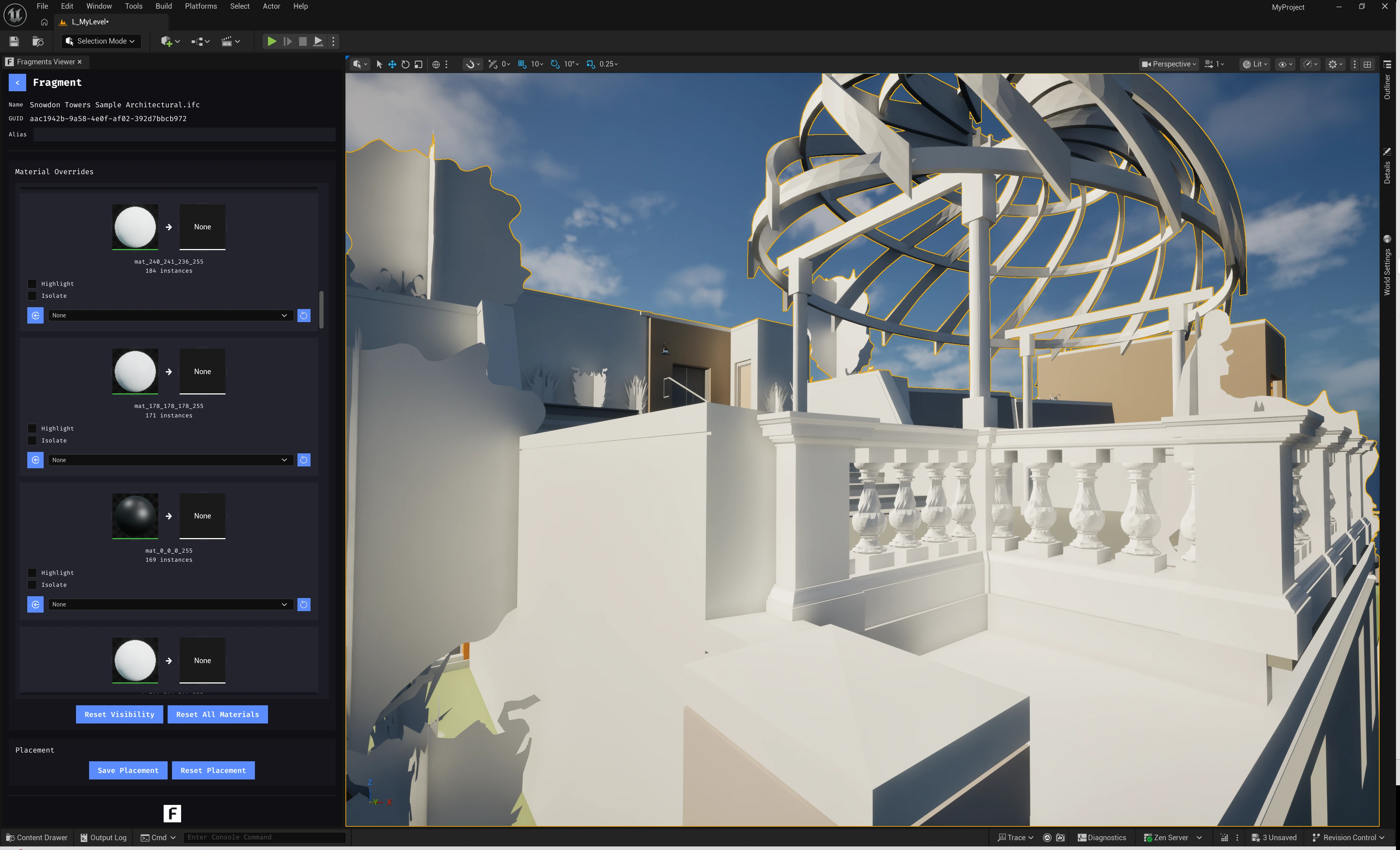 Fragments Viewer material override — Before